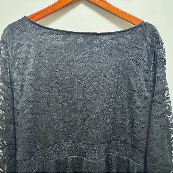 Torrid Stretch Lace V-Neck Smocked Waist Long Sleeve Babydoll Size 4x - Picture 8 of 13